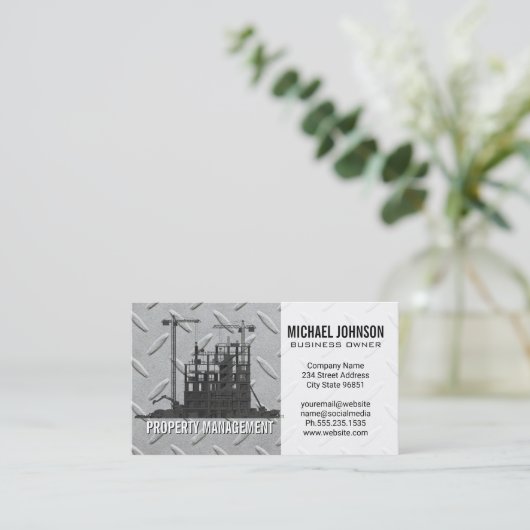 bouwterrein | Staal | aannemer Visitekaartje (Staand voorkant)