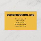 Bouwterrein Visitekaartje (Achterkant)