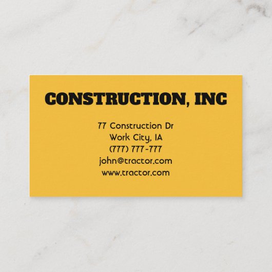 Bouwterrein Visitekaartje (Achterkant)