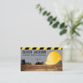 bouwterrein voor hard Pet | blauwe kraag Visitekaartje (Staand voorkant)