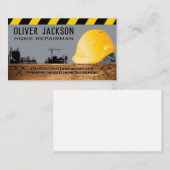 bouwterrein voor hard Pet | blauwe kraag Visitekaartje (Voorkant / Achterkant)