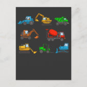 Bouwterreinwagens voor graafvorkheftrucks briefkaart (Voorkant)