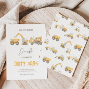 Bouwthema 3e verjaardag uitnodiging