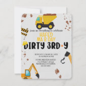 Bouwthema 3e verjaardag uitnodiging, ,Dirt Kaart (Voorkant)