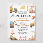 Bouwthema 3e verjaardagsfeest kaart (Voorkant)