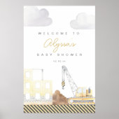 Bouwthema Baby shower Welkomstbord Poster (Voorkant)