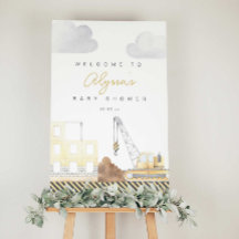 Bouwthema Baby shower Welkomstbord