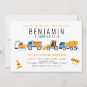 Bouwthema Birthday Dump Truck Kaart (Voorkant)