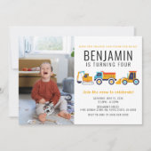 Bouwthema Birthday Dump Truck Kaart (Voorkant)