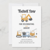 Bouwthema Birthday Party Bedankkaart (Voorkant)