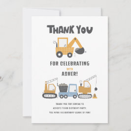 Bouwthema Birthday Party Bedankkaart