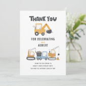 Bouwthema Birthday Party Bedankkaart (Staand voorkant)