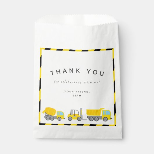 Bouwthema Birthday Party Bedankzakje (Voorkant)