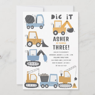 Bouwthema Birthday Party Kaart