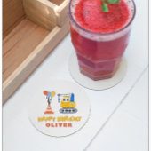 Bouwthema Birthday Party Ronde Kartonnen Onderzetter