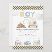 Bouwthema Boy Baby shower Kaart (Voorkant)