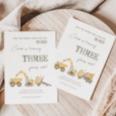 Bouwthema Derde Verjaardag uitnodiging