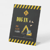 Bouwthema Dig in gebarenteken voor partij Reclamebord Met Voetstuk (Voorkant)