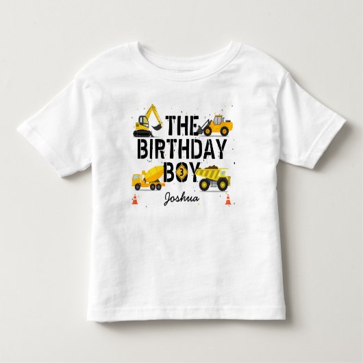Bouwthema Dump Truck Kids Verjaardag Kinder Shirts (Voorkant)