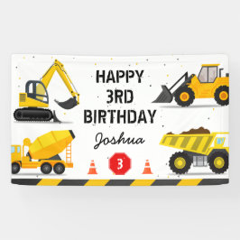 Bouwthema Dump Truck Kids Verjaardagsfeest Spandoek