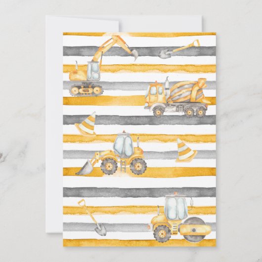 Bouwthema Dump Truck Party Birthday Kaart (Achterkant)