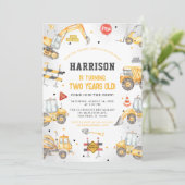 Bouwthema Dump Truck Party Birthday Kaart (Staand voorkant)