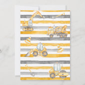 Bouwthema Dump Truck Party Birthday Kaart (Achterkant)