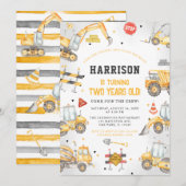 Bouwthema Dump Truck Party Birthday Kaart (Voorkant / Achterkant)
