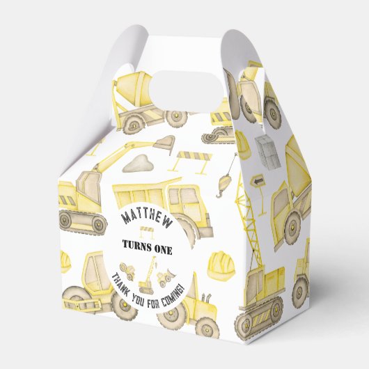Bouwthema Eerste Verjaardag Dank u Bedankdoosjes (Voorkant Zijde)