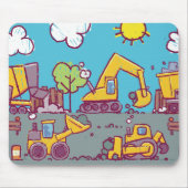 Bouwthema Mousepad voor kinderen Muismat (Voorkant)