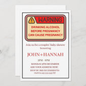 Bouwthema paren Funny Co-ed Baby shower Kaart (Voorkant / Achterkant)