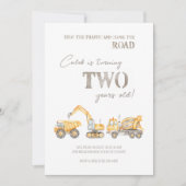 Bouwthema Tweede verjaardag uitnodiging (Voorkant)