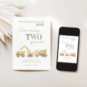 Bouwthema Tweede verjaardag uitnodiging