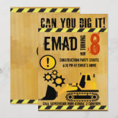 Bouwthema uitnodiging van dag tot dag van dag (Voorkant / Achterkant)