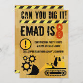 Bouwthema uitnodiging van dag tot dag van dag (Voorkant / Achterkant)