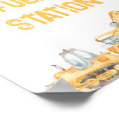 Bouwthema Verjaardag Voedselbord Poster (Hoek)