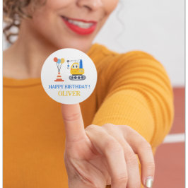 Bouwthema Verjaardagscadeau Ronde Sticker