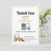 Bouwthema Verjaardagsfeestje Dank je kaart (Staand voorkant)