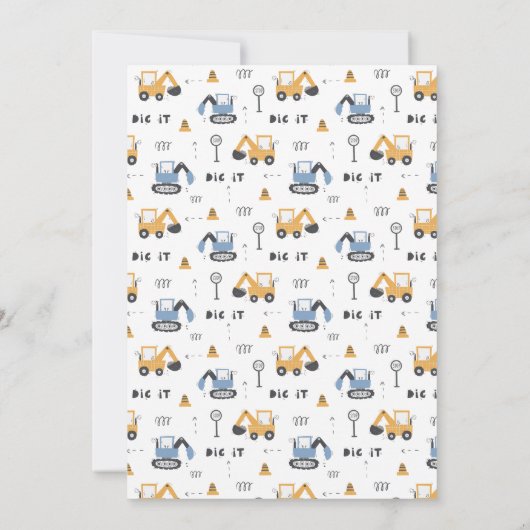 Bouwthema Verjaardagsfeestje Dank je kaart (Achterkant)