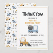 Bouwthema Verjaardagsfeestje Dank je kaart (Voorkant / Achterkant)