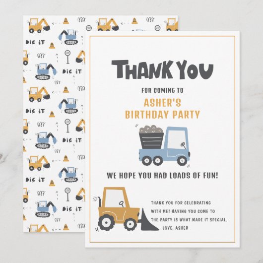 Bouwthema Verjaardagsfeestje Dank je kaart