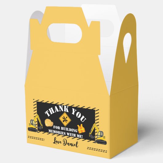 Bouwthema Verjaardagsgunst Box Bedankdoosjes (Geopend)