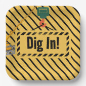 Bouwthema Verjaardagspapier Borden Papieren Bordje (Voorkant)