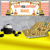 Bouwthema Verjaardagspapier Borden Papieren Bordje