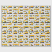 Bouwthema Voertuigen Patroonfeesten Cadeaupapier (Vlak)