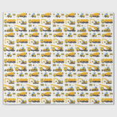 Bouwthema Voertuigen Patroonfeesten Cadeaupapier (Vlak)