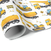 Bouwthema Voertuigen Patroonfeesten Cadeaupapier (Rol Hoek)