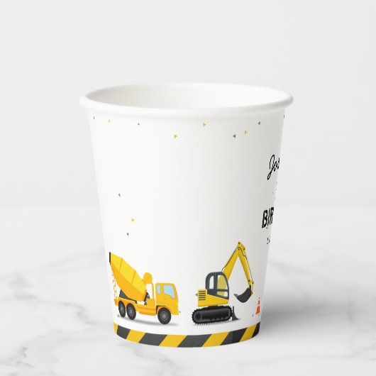 Bouwthema Vrachtwagens Kinder Alle Leeftijd Verjaa Papieren Bekers (Voorkant)