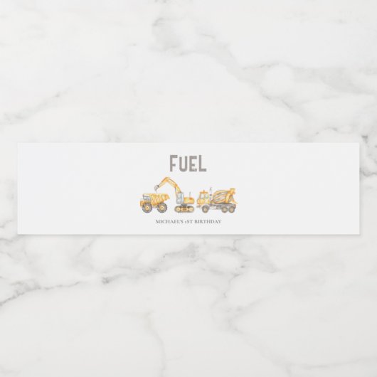 Bouwthema Waterfles Etiket (Enkel label)