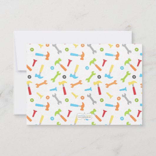 Bouwtools Verleden dag Dank je wel Bedankkaart (Achterkant)